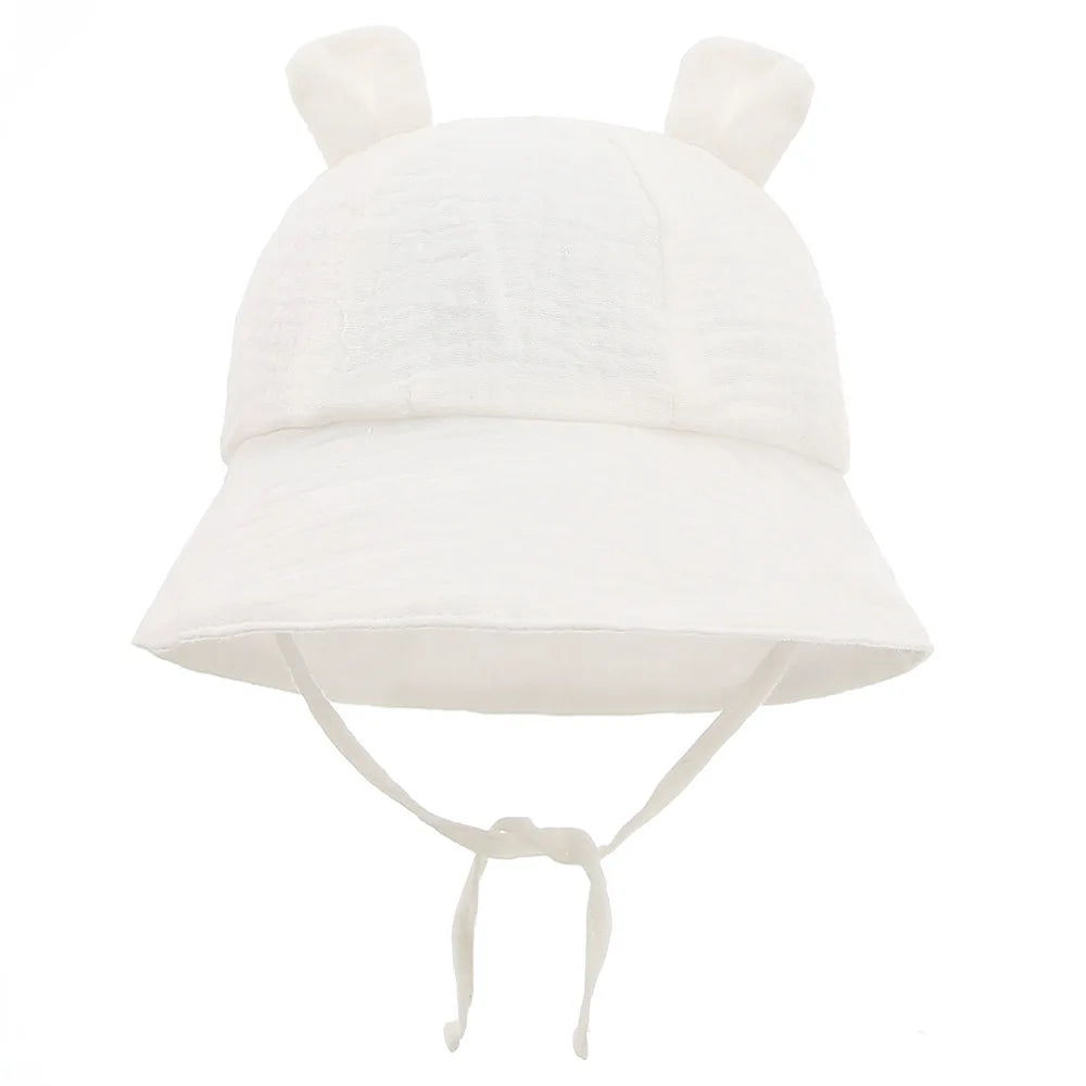 Muslin Cotton Baby Hat Summer Infant Cap Panama for Kids Soft Baby Sun Hats Girls Boys Bucket Hat Accessories Children 3-12M