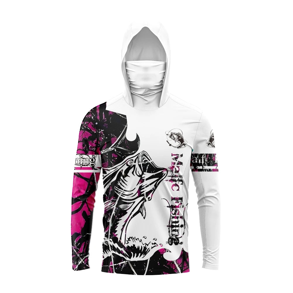 MALFC Men Hood Fishing Shirt long sleeve fishing t shirt uv protection Fishing Apparel