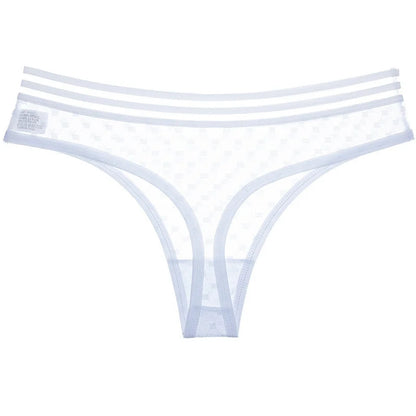 Sexy Ladies Cotton Mesh Transparent Panties Thongs String lingerie Fashion Low-Rise Women Underwear Seamless Briefs 1pcs yq01