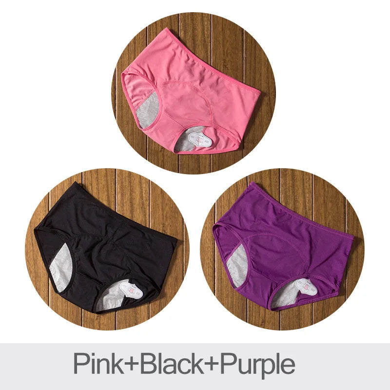 3pcs Leak Proof Menstrual Panties Physiological Pants Women Underwear Period  Waterproof  Briefs Dropshipping