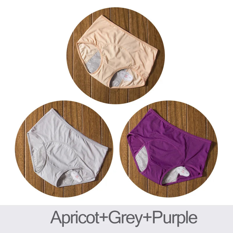 3pcs Leak Proof Menstrual Panties Physiological Pants Women Underwear Period  Waterproof  Briefs Dropshipping