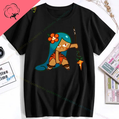 White Lily Cookie! Run Kingdom Vintage Harajuku Streetwear Top Y2k Clothes for Women Woman Clothing T-shirts Goth Women's