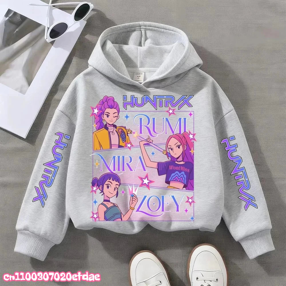 Kpop Demon Hunters Anime Hoodie Woman Clothing Saja Boys Cosplay Cartoon Graphic Sweatshirts Y2k Daily Casual Hooded Pullovers