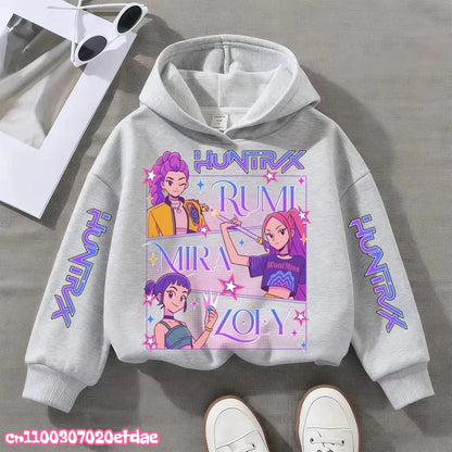 Kpop Demon Hunters Anime Hoodie Woman Clothing Saja Boys Cosplay Cartoon Graphic Sweatshirts Y2k Daily Casual Hooded Pullovers