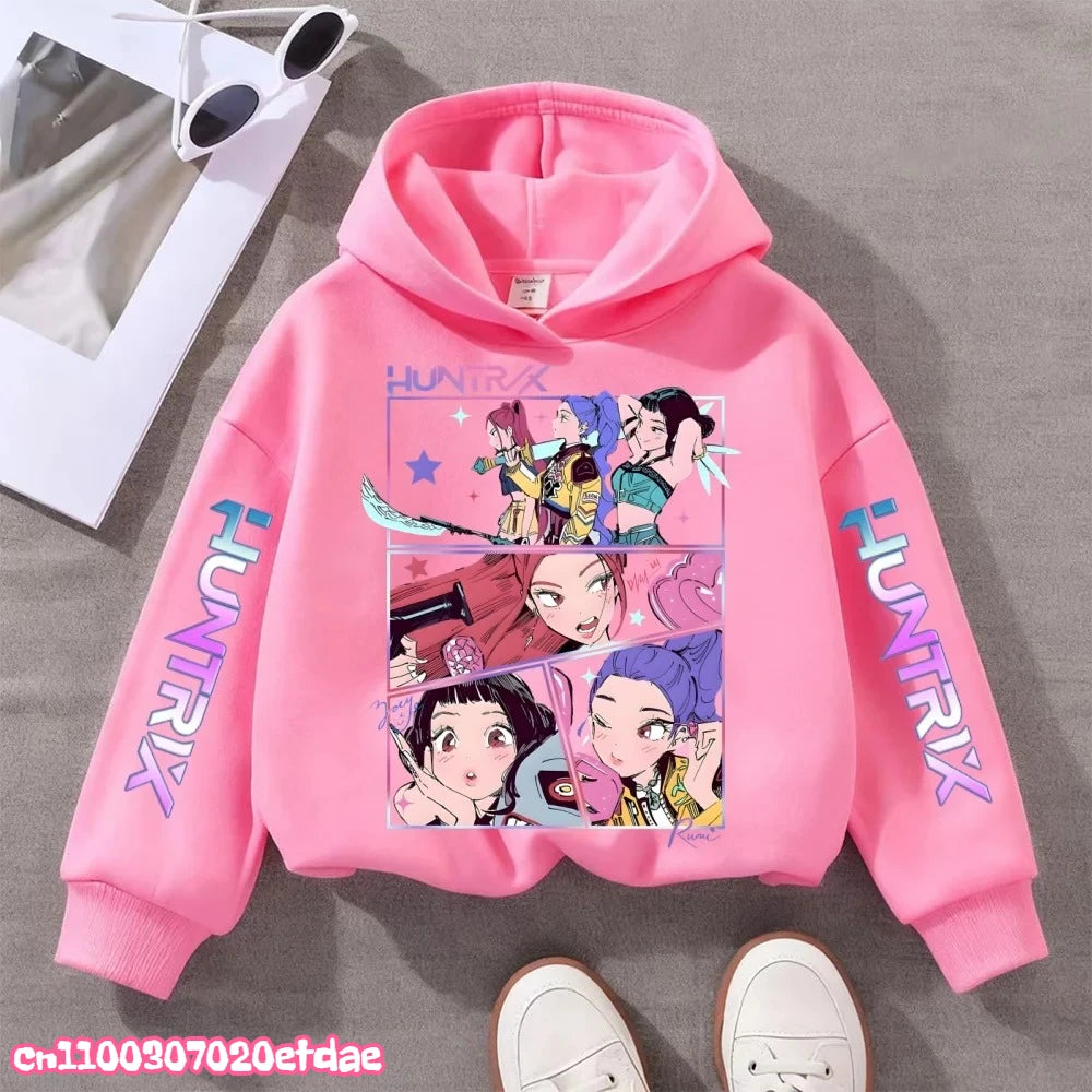 Kpop Demon Hunters Anime Hoodie Woman Clothing Saja Boys Cosplay Cartoon Graphic Sweatshirts Y2k Daily Casual Hooded Pullovers