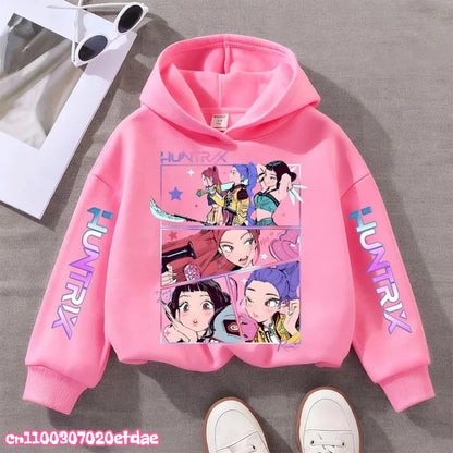 Kpop Demon Hunters Anime Hoodie Woman Clothing Saja Boys Cosplay Cartoon Graphic Sweatshirts Y2k Daily Casual Hooded Pullovers