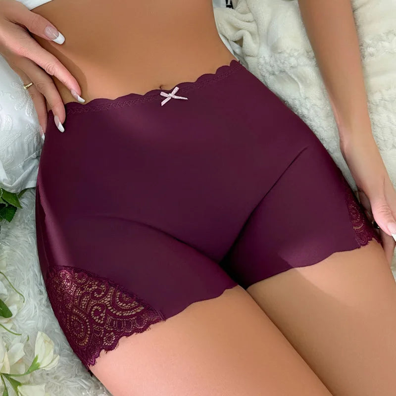 Sexy Lace Edge Safety Short Pants Soft Seamless Under Skirt Shorts Modal Ice Silk Breathable Short Tights Women Underwear