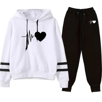 2025 Womens Tracksuit Print Casual Sweatshirt Sweatpants 2 Pcs Set Daily Sports Jogging Woman Clothing Quality Street Sportswear