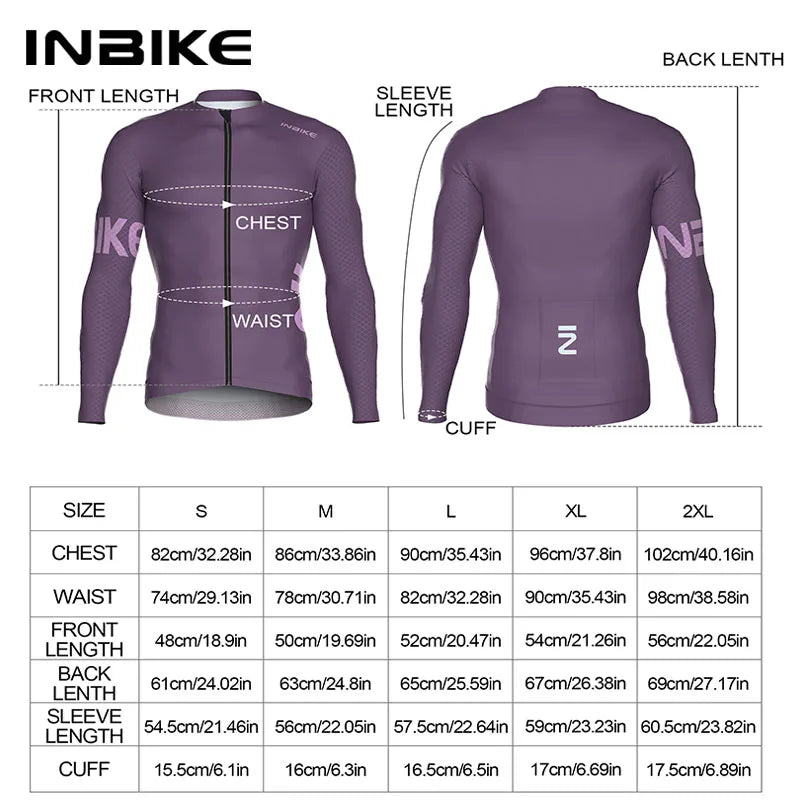 INBIKE Men’s Cycling Long Sleeve Breathable MTB Clothing Bicycle Jersey for Men Road Bike Top Shirt with Pocket Cycling Clothes