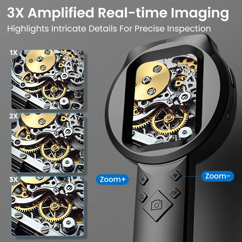 2.8'' IPS Digital Magnifier HD 1080P 100X Portable Microscope Handheld Mignifying Glass for Electronics Repair Check Jewelry