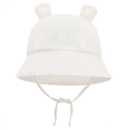 Muslin Cotton Baby Hat Summer Infant Cap Panama for Kids Soft Baby Sun Hats Girls Boys Bucket Hat Accessories Children 3-12M