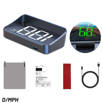 Digital HUD Car Electronics - GPS Speedometer, Reflective Film, and KMH Display for Enhanced Safety and Convenience J6D1