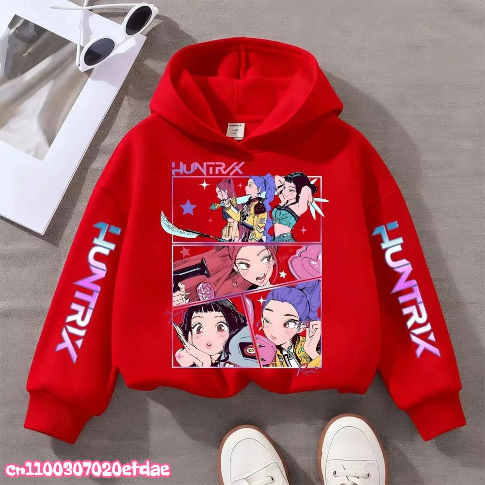 Kpop Demon Hunters Anime Hoodie Woman Clothing Saja Boys Cosplay Cartoon Graphic Sweatshirts Y2k Daily Casual Hooded Pullovers