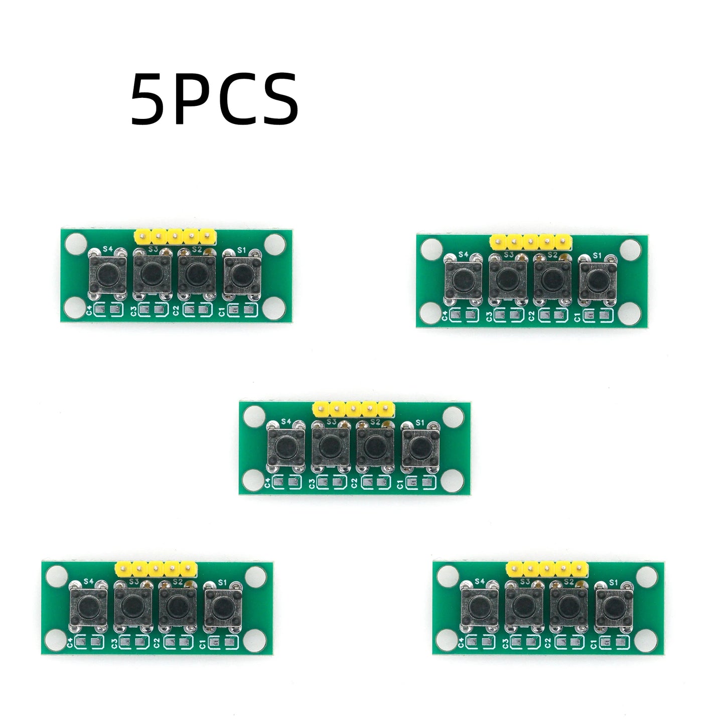 1~10PCS 1x4 4-Button Independent Keypad Module DIY Kit for Arduino Raspberry Pi STM32 Electronics Projects STEM