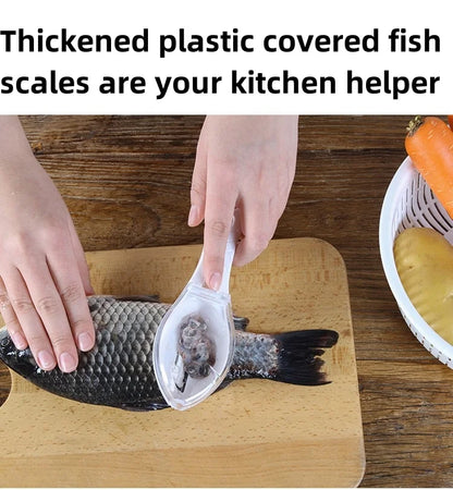 Kitchen Household Scale Scraper With Lid, Fish Scale Scraper, Manual Descaling, Brushing Of Fishing Tools