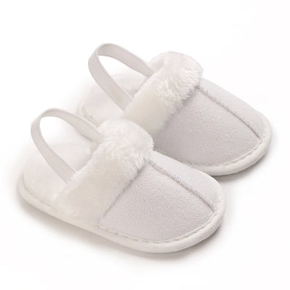 0-18M male and female baby autumn and winter cotton slippers with plush insulation soft sole comfortable indoor walking shoes