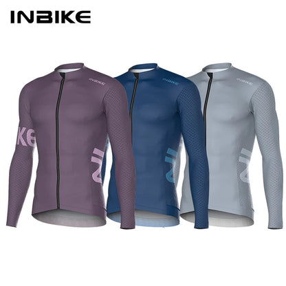 INBIKE Men’s Cycling Long Sleeve Breathable MTB Clothing Bicycle Jersey for Men Road Bike Top Shirt with Pocket Cycling Clothes
