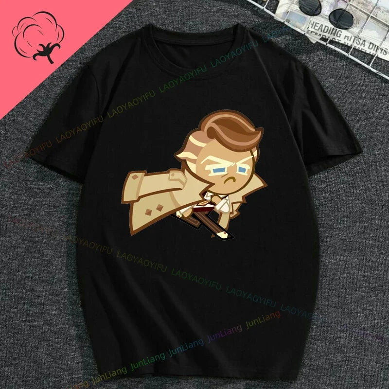 White Lily Cookie! Run Kingdom Vintage Harajuku Streetwear Top Y2k Clothes for Women Woman Clothing T-shirts Goth Women's