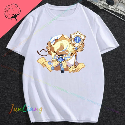 White Lily Cookie! Run Kingdom Vintage Harajuku Streetwear Top Y2k Clothes for Women Woman Clothing T-shirts Goth Women's