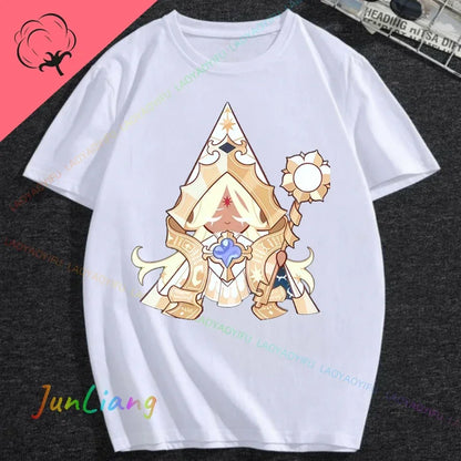 White Lily Cookie! Run Kingdom Vintage Harajuku Streetwear Top Y2k Clothes for Women Woman Clothing T-shirts Goth Women's