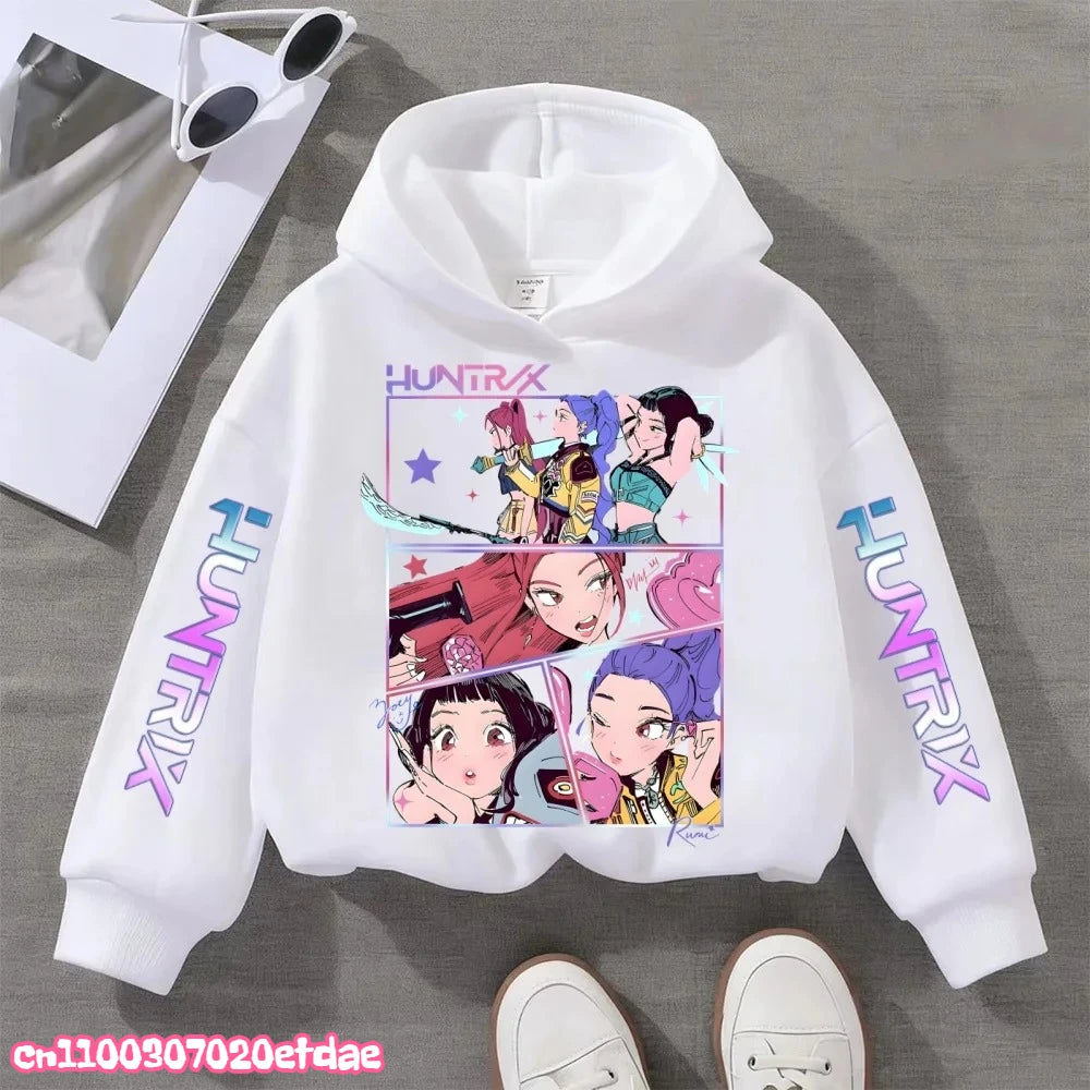 Kpop Demon Hunters Anime Hoodie Woman Clothing Saja Boys Cosplay Cartoon Graphic Sweatshirts Y2k Daily Casual Hooded Pullovers