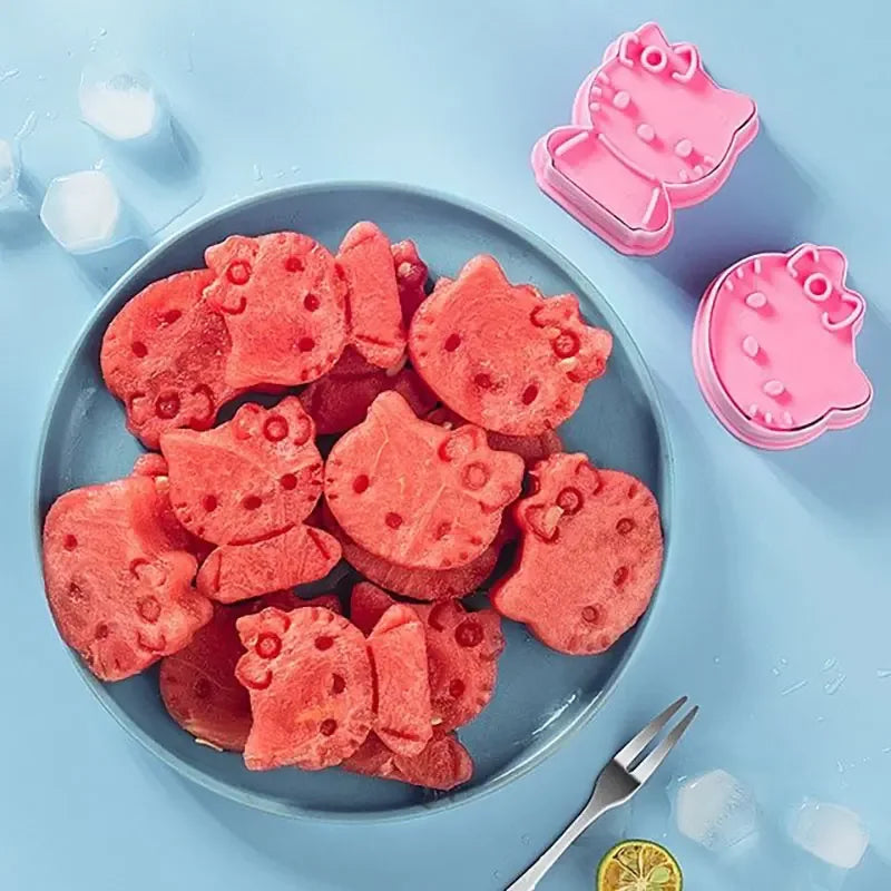 KawaiiHello Kitty Fruit Cookies 2 pieces/set kitchenware Party snack cookies Dumpling baking tools DIY toy gift for kids