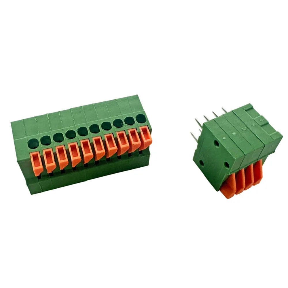 5PCS KF141V-DG141R Spring Type Terminal Block 2.54mm Screw-Free Straight/Curved Needle Double Row Pin 2P-12P for Electronics