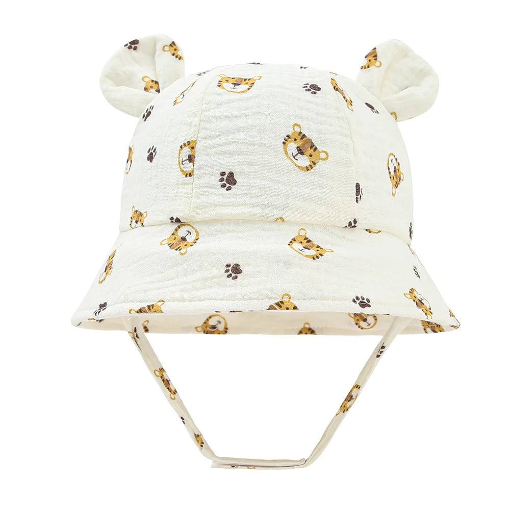Muslin Cotton Baby Hat Summer Infant Cap Panama for Kids Soft Baby Sun Hats Girls Boys Bucket Hat Accessories Children 3-12M
