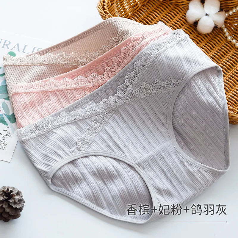 3PCS/Lot cotton Pregnancy Maternity Women Underwear Panties pregnant women clothes U-shaped low-Waist Briefs M L XL XXL K11