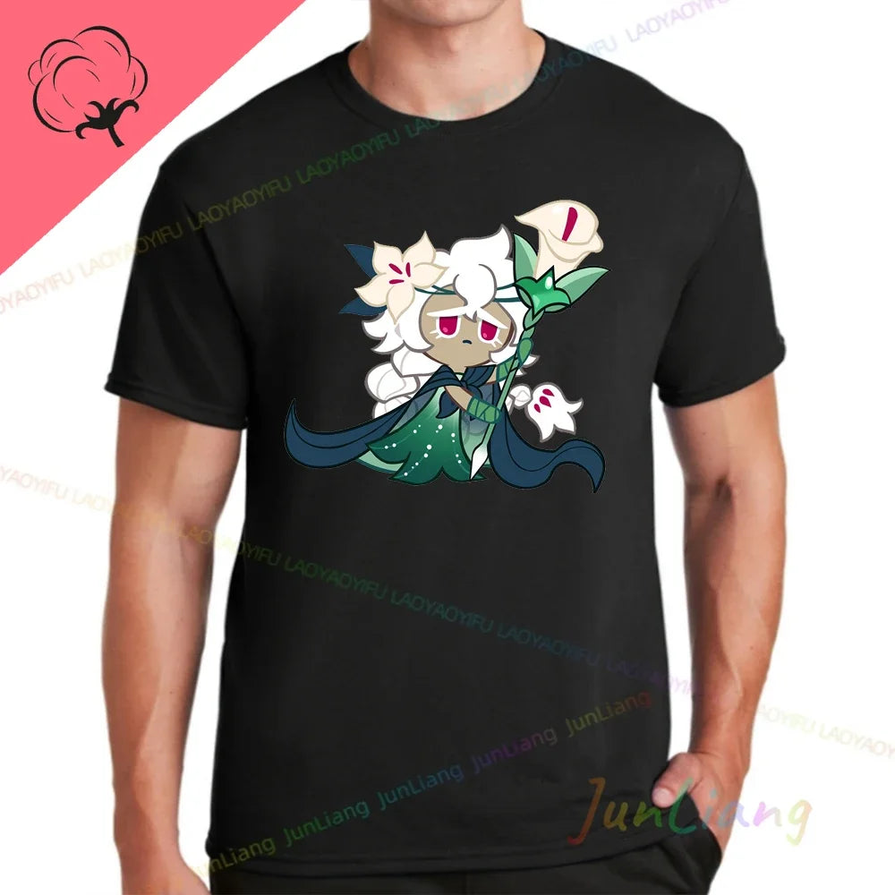 White Lily Cookie! Run Kingdom Vintage Harajuku Streetwear Top Y2k Clothes for Women Woman Clothing T-shirts Goth Women's