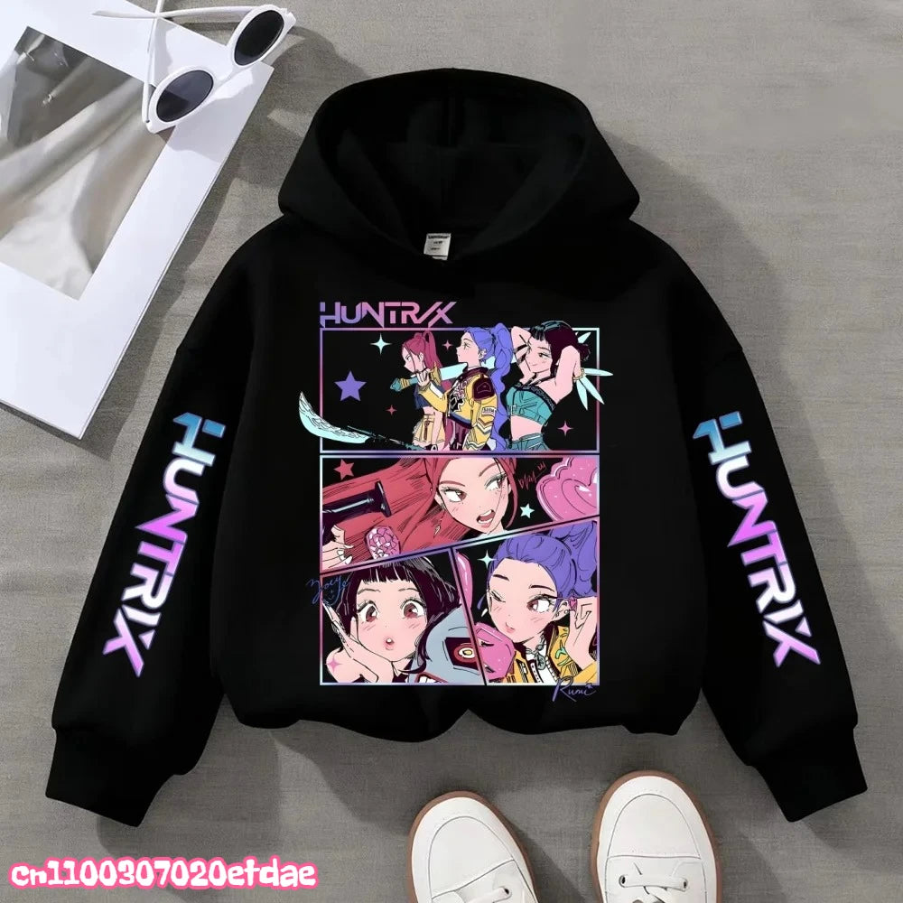 Kpop Demon Hunters Anime Hoodie Woman Clothing Saja Boys Cosplay Cartoon Graphic Sweatshirts Y2k Daily Casual Hooded Pullovers