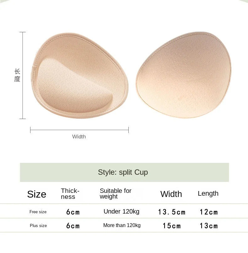 6cm Latex Thick Push Up Bra Pads Inserts Women Underwear Breast Lift Breathable Padded Bra Pad Lining Swimsuit Bra Insert