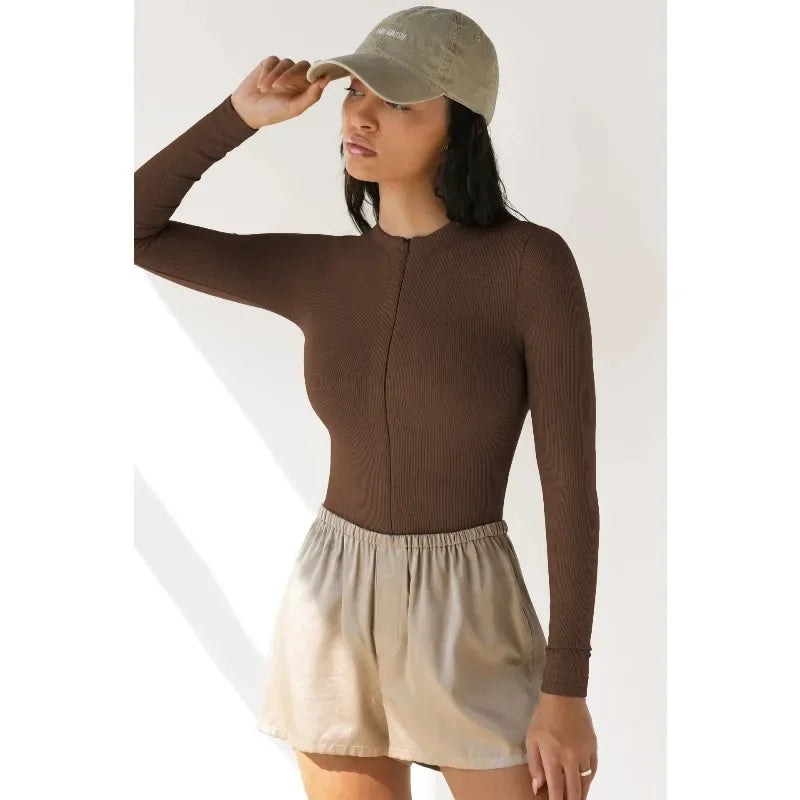 2025 Fall Winter New Women's Jumpsuits Tight-Fitting Knit Jumpsuit with Zipper Top Y2k Woman Clothing