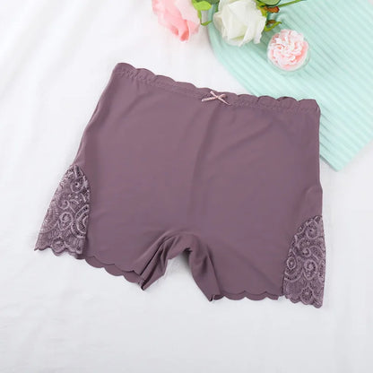 Sexy Lace Edge Safety Short Pants Soft Seamless Under Skirt Shorts Modal Ice Silk Breathable Short Tights Women Underwear