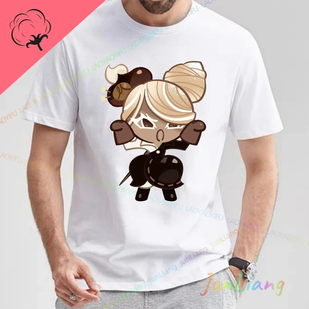 White Lily Cookie! Run Kingdom Vintage Harajuku Streetwear Top Y2k Clothes for Women Woman Clothing T-shirts Goth Women's