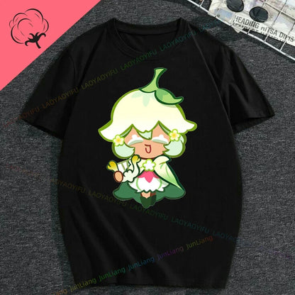 White Lily Cookie! Run Kingdom Vintage Harajuku Streetwear Top Y2k Clothes for Women Woman Clothing T-shirts Goth Women's