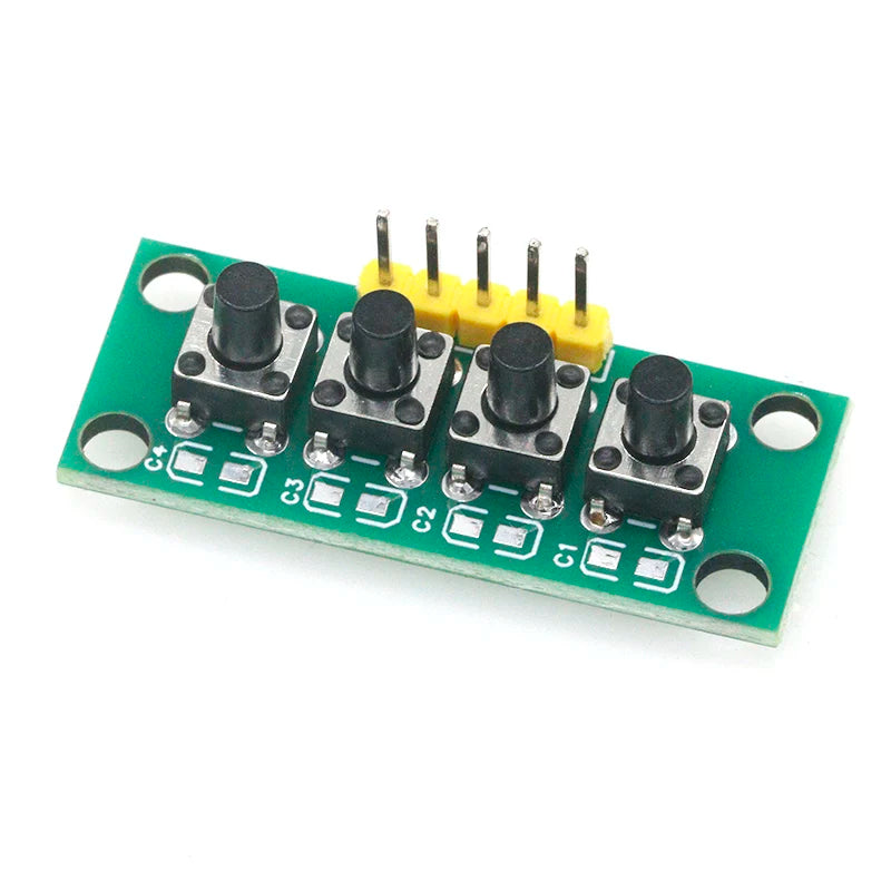 1~10PCS 1x4 4-Button Independent Keypad Module DIY Kit for Arduino Raspberry Pi STM32 Electronics Projects STEM
