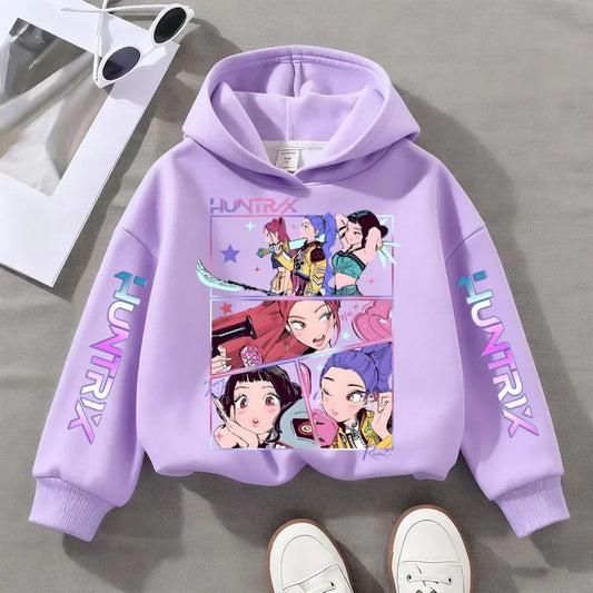 Kpop Demon Hunters Anime Hoodie Woman Clothing Saja Boys Cosplay Cartoon Graphic Sweatshirts Y2k Daily Casual Hooded Pullovers