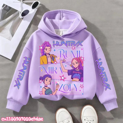 Kpop Demon Hunters Anime Hoodie Woman Clothing Saja Boys Cosplay Cartoon Graphic Sweatshirts Y2k Daily Casual Hooded Pullovers