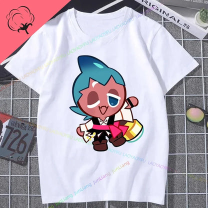 White Lily Cookie! Run Kingdom Vintage Harajuku Streetwear Top Y2k Clothes for Women Woman Clothing T-shirts Goth Women's