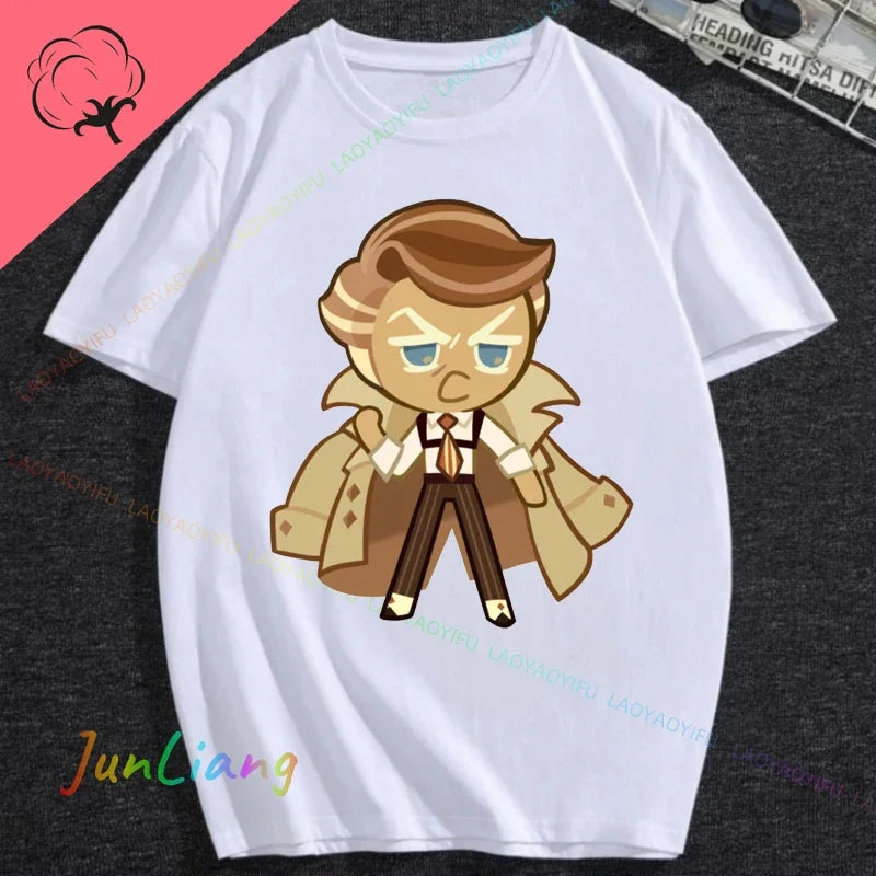 White Lily Cookie! Run Kingdom Vintage Harajuku Streetwear Top Y2k Clothes for Women Woman Clothing T-shirts Goth Women's