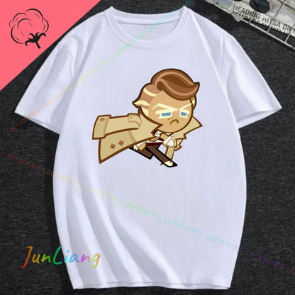 White Lily Cookie! Run Kingdom Vintage Harajuku Streetwear Top Y2k Clothes for Women Woman Clothing T-shirts Goth Women's