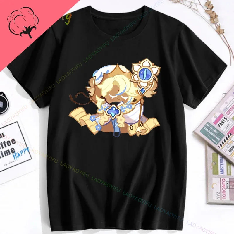 White Lily Cookie! Run Kingdom Vintage Harajuku Streetwear Top Y2k Clothes for Women Woman Clothing T-shirts Goth Women's