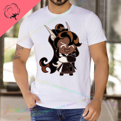 White Lily Cookie! Run Kingdom Vintage Harajuku Streetwear Top Y2k Clothes for Women Woman Clothing T-shirts Goth Women's