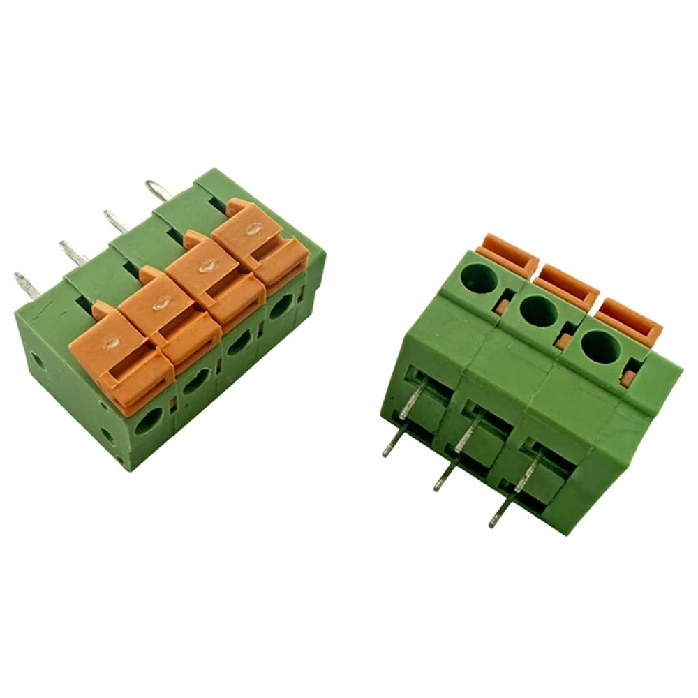 5PCS KF141V-DG141R Spring Type Terminal Block 2.54mm Screw-Free Straight/Curved Needle Double Row Pin 2P-12P for Electronics