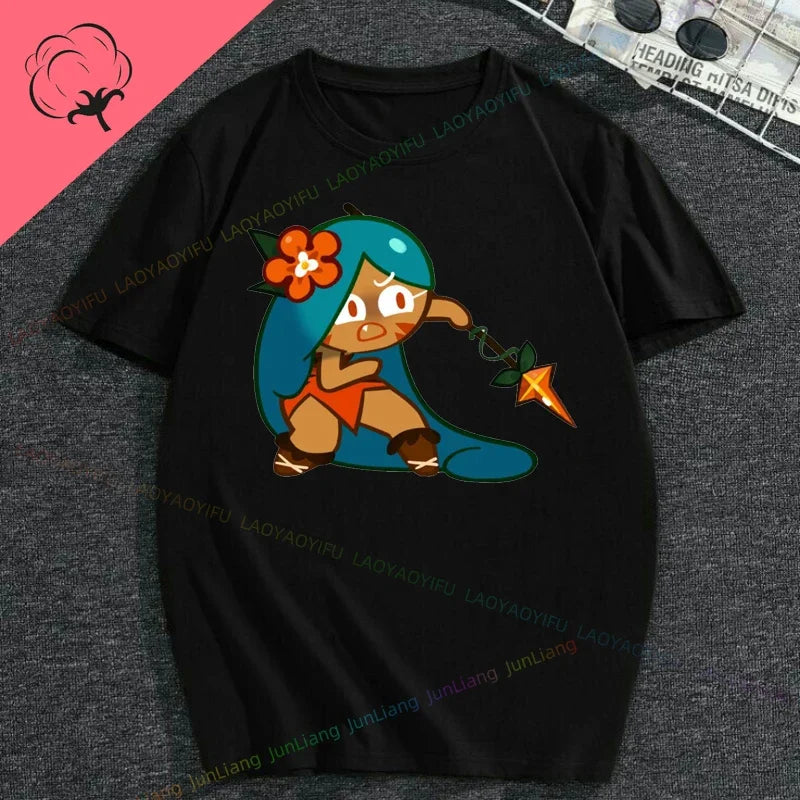 White Lily Cookie! Run Kingdom Vintage Harajuku Streetwear Top Y2k Clothes for Women Woman Clothing T-shirts Goth Women's