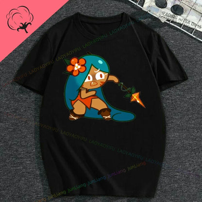 White Lily Cookie! Run Kingdom Vintage Harajuku Streetwear Top Y2k Clothes for Women Woman Clothing T-shirts Goth Women's