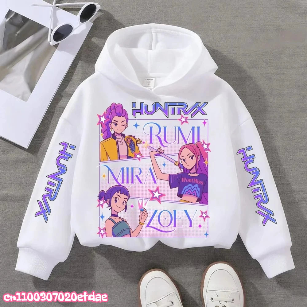Kpop Demon Hunters Anime Hoodie Woman Clothing Saja Boys Cosplay Cartoon Graphic Sweatshirts Y2k Daily Casual Hooded Pullovers