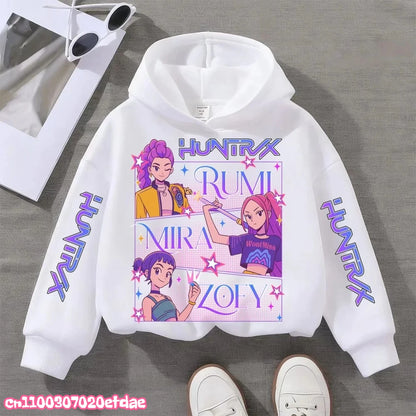 Kpop Demon Hunters Anime Hoodie Woman Clothing Saja Boys Cosplay Cartoon Graphic Sweatshirts Y2k Daily Casual Hooded Pullovers