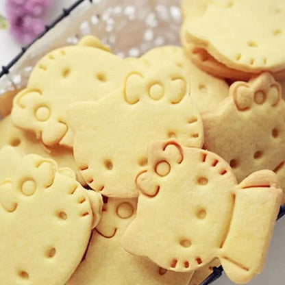 KawaiiHello Kitty Fruit Cookies 2 pieces/set kitchenware Party snack cookies Dumpling baking tools DIY toy gift for kids